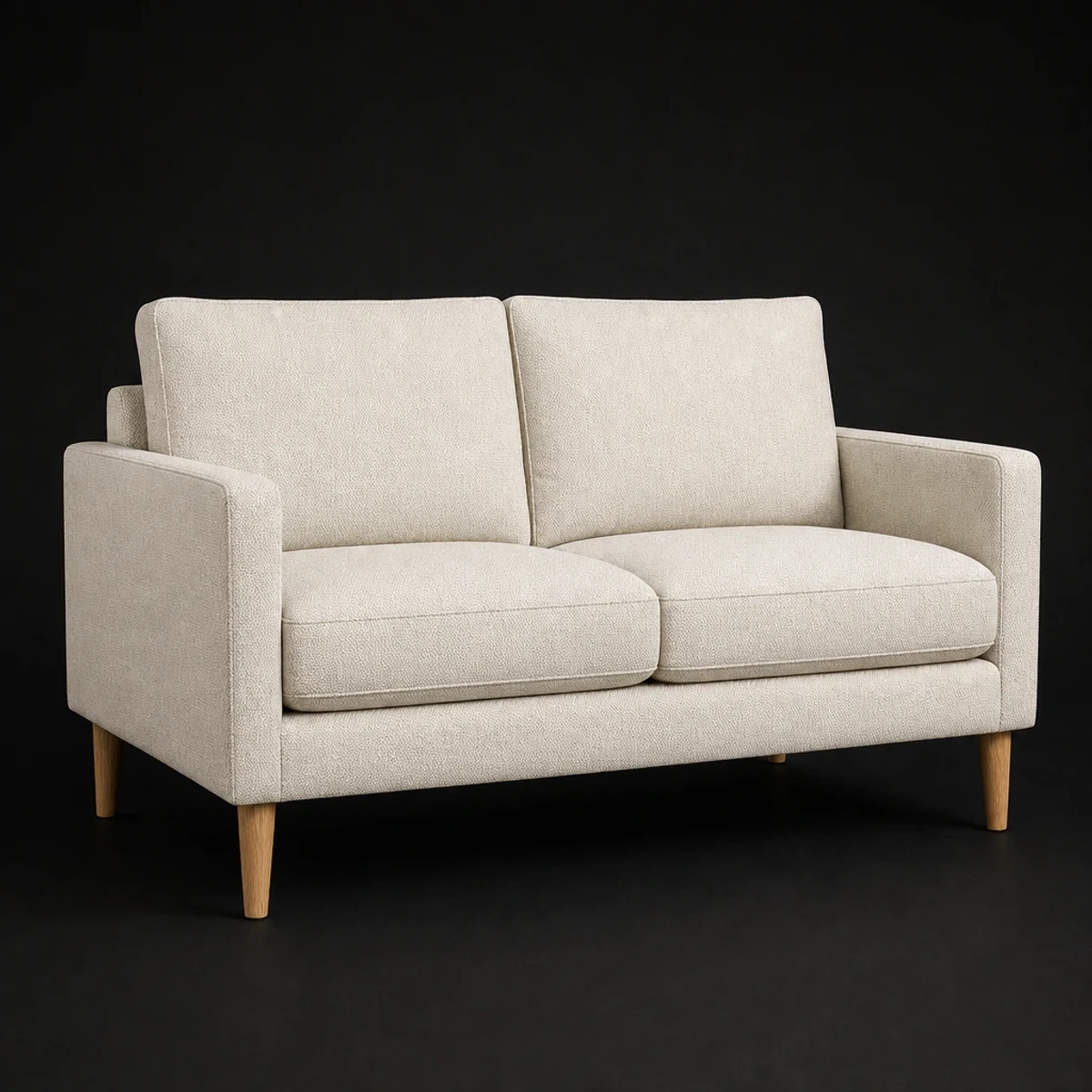 Compact Loveseat, 60 Inches Wide, full studio view