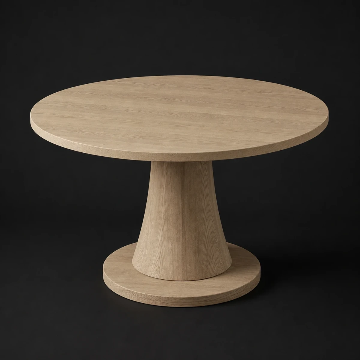 Compact Round Dining Table, 44 Inch Diameter, full studio view