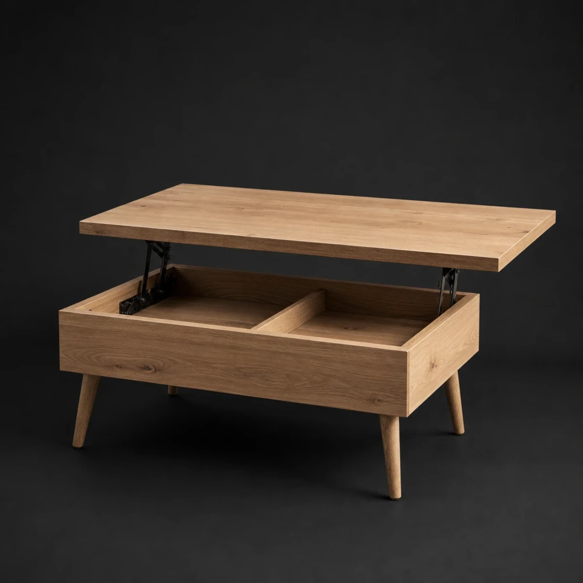 Lift Top Coffee Table, 40 Inches Wide, full studio view